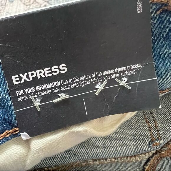 Express NWT High Waist Blue Mini Denim Skirt Size 8 - Picture 7 of 9